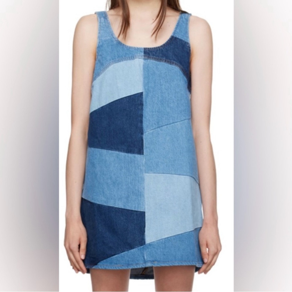 Frame Denim Blue Patchwork Dress